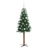 Sapin de Noël mince Vert 150 cm PVC et bois de pin massif 542514542514