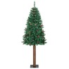 Sapin de Noël mince Vert 180 cm PVC et bois de pin massif 542515542515