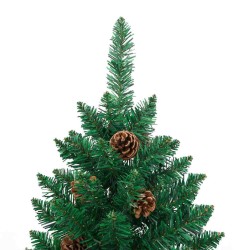 Sapin de Noël mince Vert 180 cm PVC et bois de pin massif 542515542515