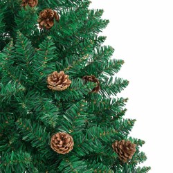 Sapin de Noël mince Vert 180 cm PVC et bois de pin massif 542515542515
