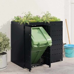 Rangement de poubelle à roulettes pour 2 poubelles Noir 542526542526