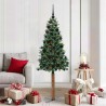 Sapin de Noël mince Vert 180 cm PVC et bois de pin massif 542531542531