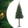 Sapin de Noël mince Vert 180 cm PVC et bois de pin massif 542531542531
