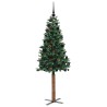 Sapin de Noël mince Vert 180 cm PVC et bois de pin massif 542531542531