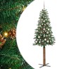 Sapin de Noël mince Vert 180 cm PVC et bois de pin massif 542532542532