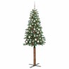Sapin de Noël mince Vert 180 cm PVC et bois de pin massif 542532542532