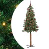 Sapin de Noël mince Vert 180 cm PVC et bois de pin massif 542539542539