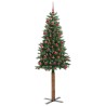 Sapin de Noël mince Vert 180 cm PVC et bois de pin massif 542539542539