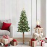 Sapin de Noël mince Vert 150 cm PVC et bois de pin massif 542549542549
