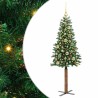 Sapin de Noël mince Vert 150 cm PVC et bois de pin massif 542549542549