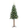 Sapin de Noël mince Vert 150 cm PVC et bois de pin massif 542549542549