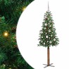 Sapin de Noël mince Vert 150 cm PVC et bois de pin massif 542550542550