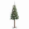 Sapin de Noël mince Vert 150 cm PVC et bois de pin massif 542550542550