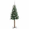 Sapin de Noël mince Vert 150 cm PVC et bois de pin massif 542550542550