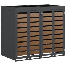 Rangement de poubelle à roulettes pour 2 poubelles Anthracite 542551542551