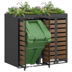 Rangement de poubelle à roulettes pour 2 poubelles Anthracite 542551542551