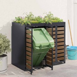 Rangement de poubelle à roulettes pour 2 poubelles Anthracite 542551542551