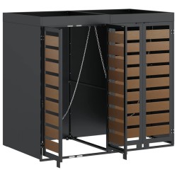 Rangement de poubelle à roulettes pour 2 poubelles Anthracite 542551542551