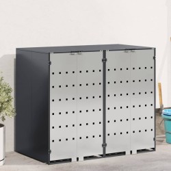 Rangement de poubelle à roulettes pour 3 poubelles Anthracite 542552542552