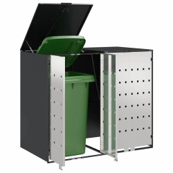 Rangement de poubelle à roulettes pour 3 poubelles Anthracite 542552542552