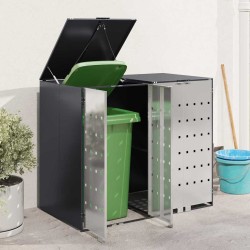 Rangement de poubelle à roulettes pour 3 poubelles Anthracite 542552542552