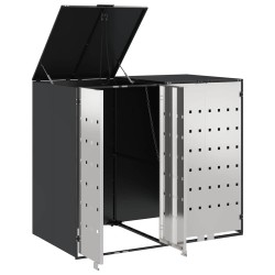 Rangement de poubelle à roulettes pour 3 poubelles Anthracite 542552542552