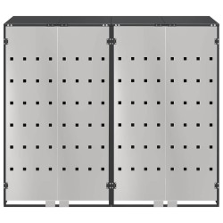 Rangement de poubelle à roulettes pour 3 poubelles Anthracite 542552542552