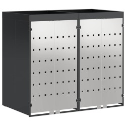 Rangement de poubelle à roulettes pour 3 poubelles Anthracite 542553542553