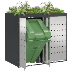 Rangement de poubelle à roulettes pour 3 poubelles Anthracite 542553542553