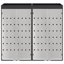 Rangement de poubelle à roulettes pour 3 poubelles Anthracite 542553542553