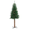 Sapin de Noël mince Vert 150 cm PVC et bois de pin massif 542557542557
