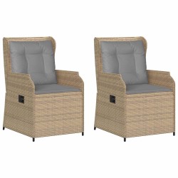 Banc de jardin 2 pcs Beige polyrotin 542561542561
