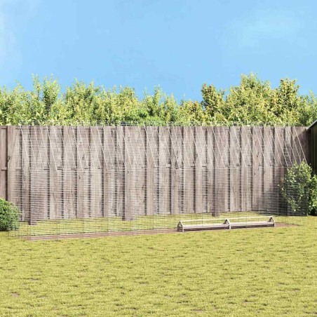 Cage à poules 2 pcs Argenté 600 x 100 x 210 cm Acier galvanisé 542563542563