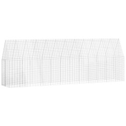 Cage à poules 2 pcs Argenté 600 x 100 x 210 cm Acier galvanisé 542563542563