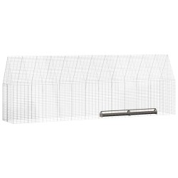 Cage à poules 2 pcs Argenté 600 x 100 x 210 cm Acier galvanisé 542563542563