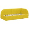 Cadre de lit d'angle avec matelas 2 pcs Jaune Velours 542564542564