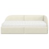 Cadre de lit d'angle avec matelas 2 pcs Crème Velours 542565542565