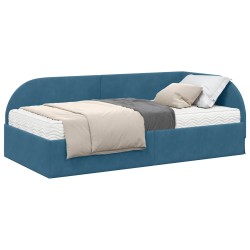 Cadre de lit d'angle avec matelas 2 pcs Bleu Velours 542567542567