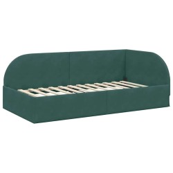 Cadre de lit d'angle avec matelas 2 pcs Vert Velours 542570542570