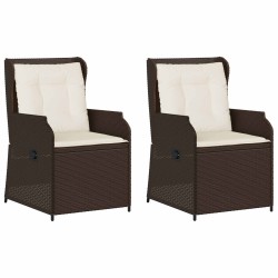 Banc de jardin 2 pcs Marron polyrotin 542573542573