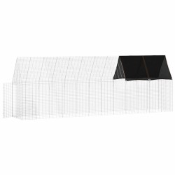 Cage à poules 2 pcs Argenté 600 x 100 x 210 cm Acier galvanisé 542576542576