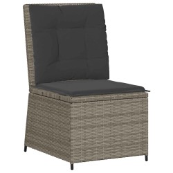 Canapé de jardin avec coussin Gris polyrotin 542577542577