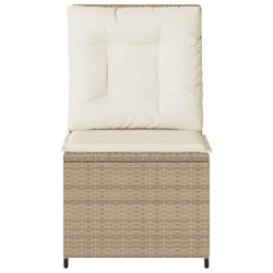 Canapé de jardin avec coussin Noir et blanc crème polyrotin 542578542578