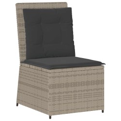Canapé de jardin avec coussin Gris clair polyrotin 542579542579