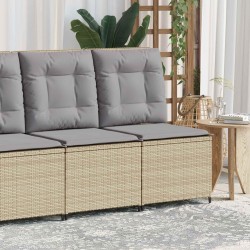 Canapé de jardin avec coussin Beige et gris polyrotin 542580542580
