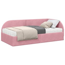 Cadre de lit d'angle avec matelas 2 pcs Gris Velours 542589542589