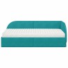 Cadre de lit d'angle avec matelas 2 pcs Turquoise Velours 542591542591