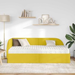 Cadre de lit d'angle avec matelas 2 pcs Jaune Velours 542594542594