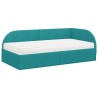 Cadre de lit d'angle avec matelas 2 pcs Turquoise Velours 542605542605
