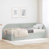 Cadre de lit d'angle avec matelas 2 pcs Gris clair Velours 542608542608